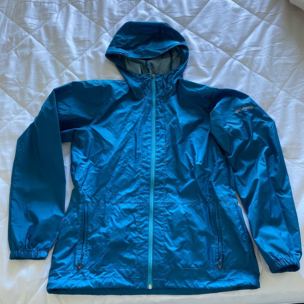 Teal Columbia packable windbreaker rain jacket Size M womens
